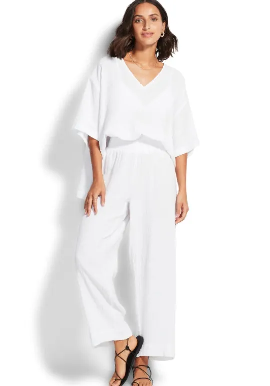 Seafolly Double Cloth Pants White Best