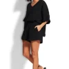 Seafolly Double Cloth Shorts Black Outlet
