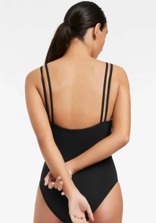 JETS Swimwear Double Strap Swimsuit Black Clearance