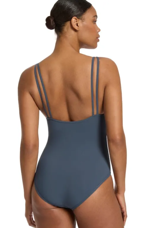JETS Swimwear Double Strap Swimsuit Steel Blue Hot