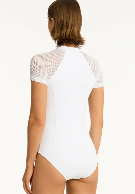 Sea Level Drift Short Sleeve Swimsuit Fashion