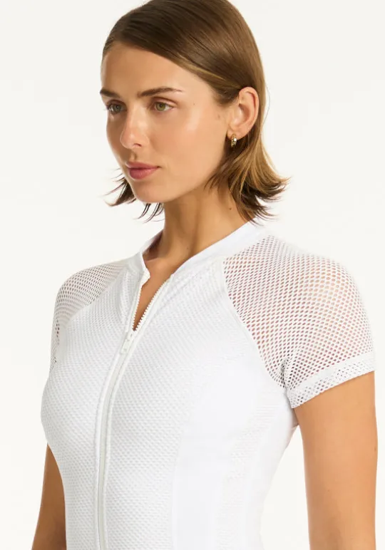 Sea Level Drift Short Sleeve Swimsuit Fashion