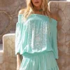 Miss June Eleyna Dress Aqua Sale
