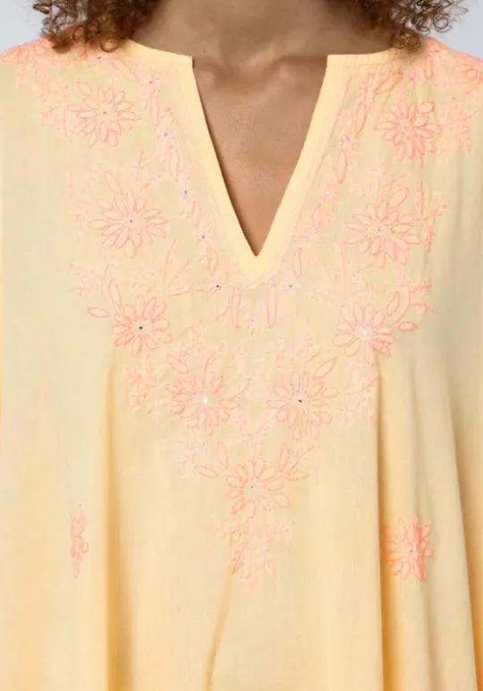Juliet Dunn Embroidered Kaftan Melon Sale