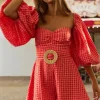 Sundress Emilia Jumpsuit Gingham Coral CoralGingham Best