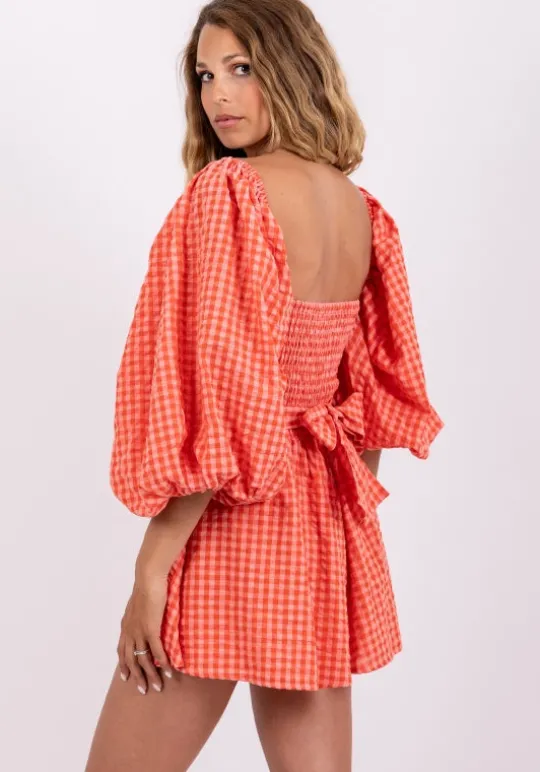 Sundress Emilia Jumpsuit Gingham Coral CoralGingham Best