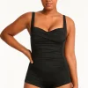 Sea Level Essentials Boyleg Swimsuit Black Discount