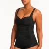 Sea Level Essentials Boyleg Swimsuit Black Discount