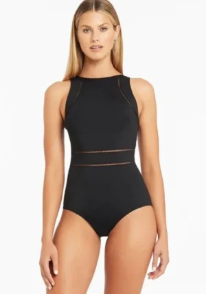 Sea Level Essentials High Neck Swimsuit Black Discount