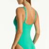 Sea Level Essentials Spliced Swimsuit Evergreen Online