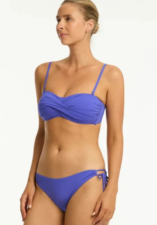 Sea Level Essentials Twist Bandeau Bikini Iris Discount