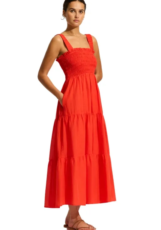 Seafolly Faithful Midi Dress Flame Sale