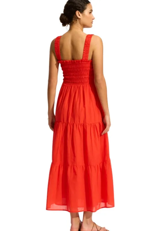 Seafolly Faithful Midi Dress Flame Sale