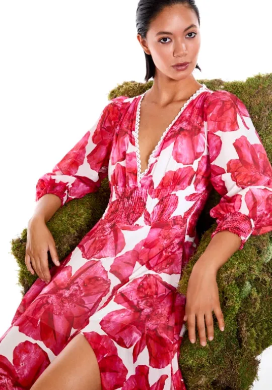 Charo Ruiz Fata Long Dress White Blossom WhiteBlossom Discount