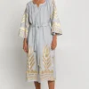 Greek Archaic Kori Feather Midi Dress Grey Discount