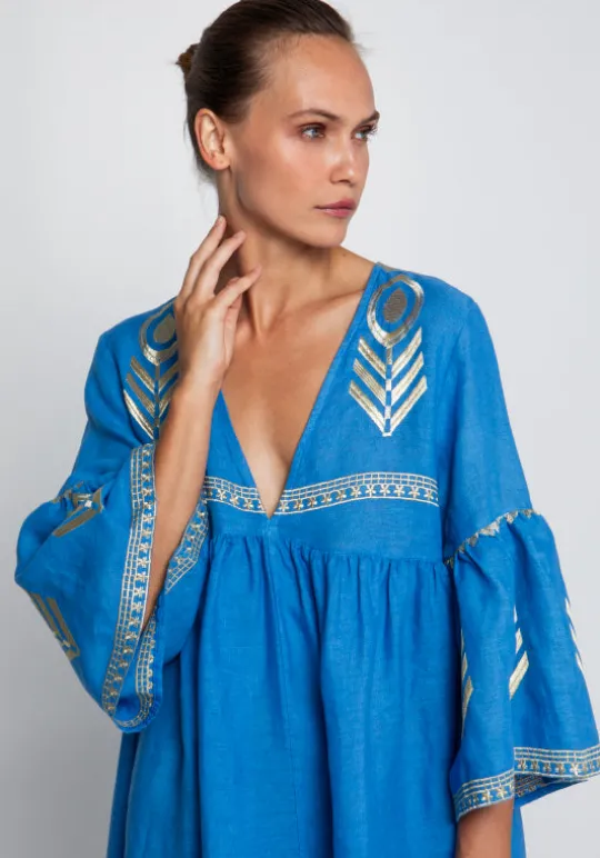 Greek Archaic Kori Feather Midi Kaftan Sale