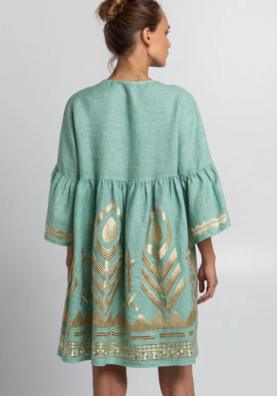 Greek Archaic Kori Feather Short Kaftan Best