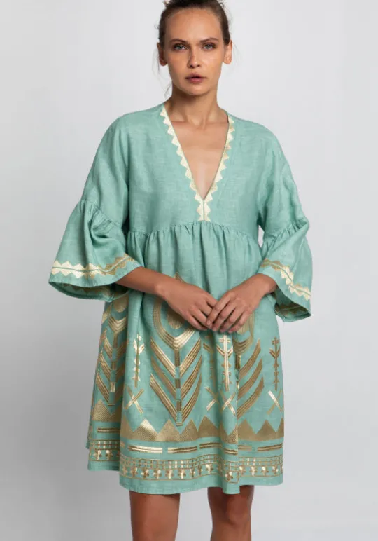Greek Archaic Kori Feather Short Kaftan Best