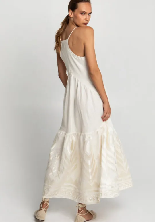 Greek Archaic Kori Feather Strappy Maxi Dress Outlet