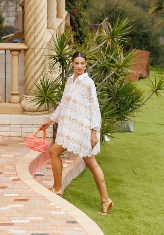 Sundress Flora Kaftan White/Gold Hot