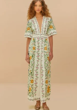 Farm Rio Folk Floral Jumpsuit Outlet