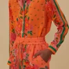 Farm Rio Fruit Garden Scarf Shorts Orange New