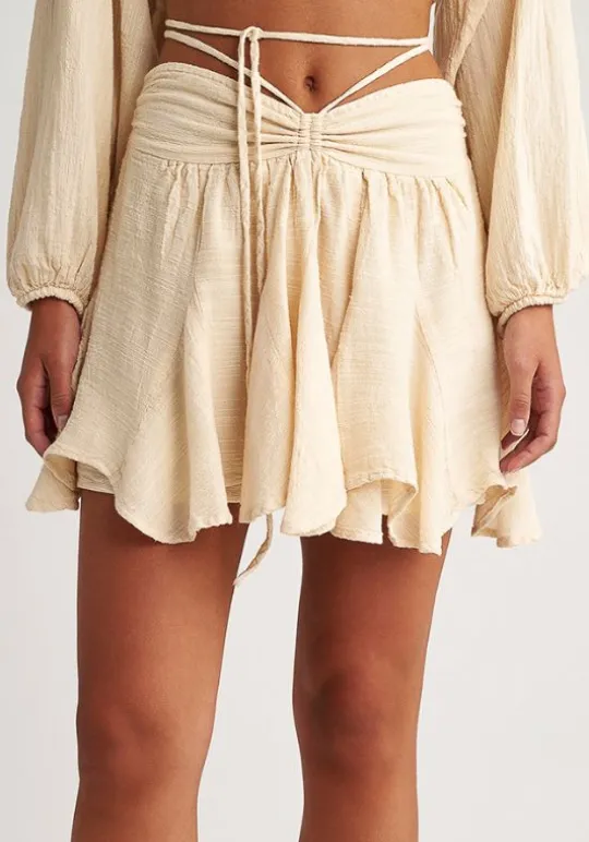 Pearl & Caviar Gauze Skort Butter New
