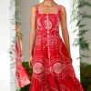 Charo Ruiz Graba Long Dress Red Nelum Best