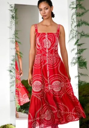 Charo Ruiz Graba Long Dress Red Nelum Best