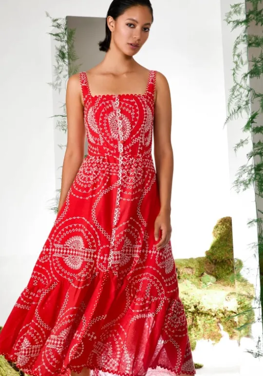 Charo Ruiz Graba Long Dress Red Nelum Best