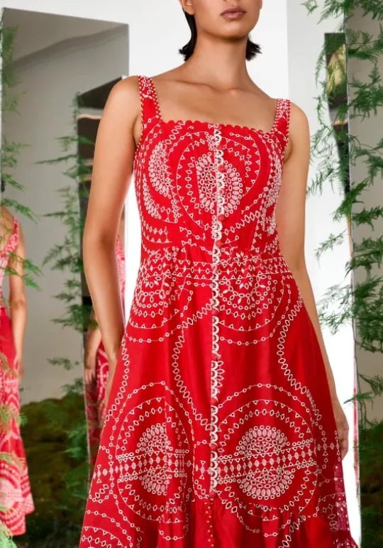 Charo Ruiz Graba Long Dress Red Nelum Best