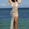 Naia Beach Grenada Crochet Dress Champagne Outlet