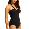 Seafolly Halter Bandeau Swimsuit Black Outlet