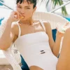 Away That Day Hamptons Swimsuit White Discount