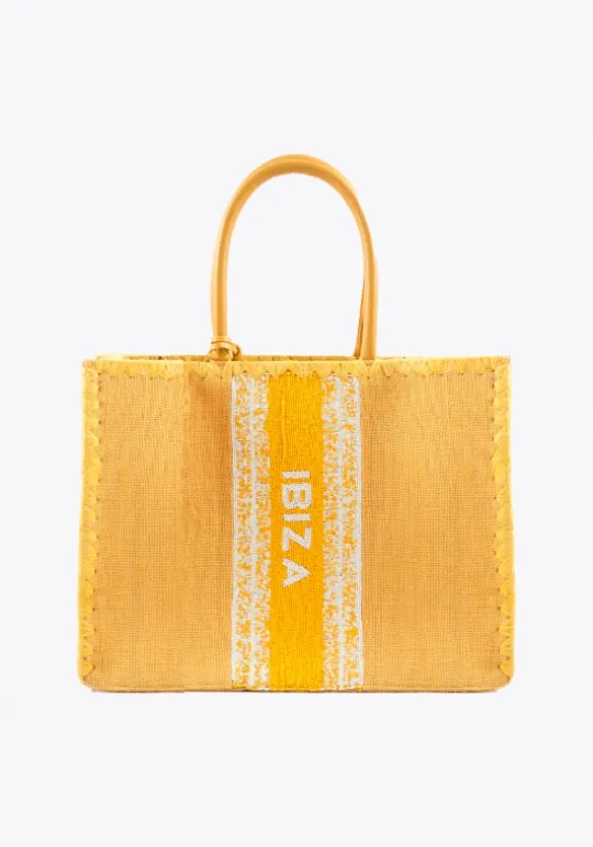 De Siena Ibiza Jute Tote Bag Yellow Best