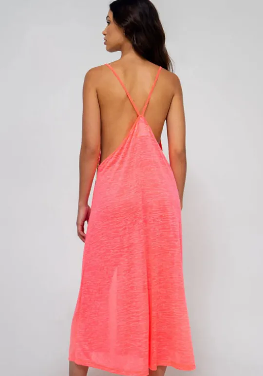 Pitusa Inca Slip Dress Hot Pink Hot