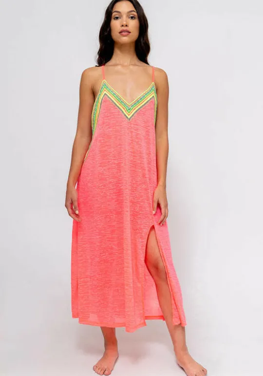 Pitusa Inca Slip Dress Hot Pink Hot