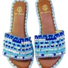 De Siena Italia Beaded Sandals Blue Sale