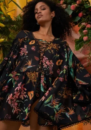 Charo Ruiz Ivet Kaftan Black Fresca Sale