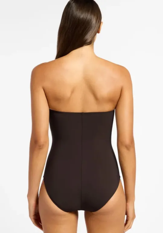 JETS Swimwear Jetset Bandeau Swimsuit Chocolate Discount