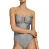JETS Swimwear Jetset Bandeau Swimsuit Silver Outlet