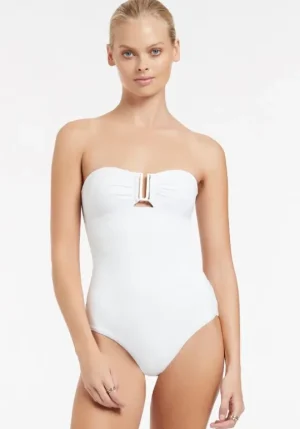 JETS Swimwear Jetset Bandeau Swimsuit White Discount