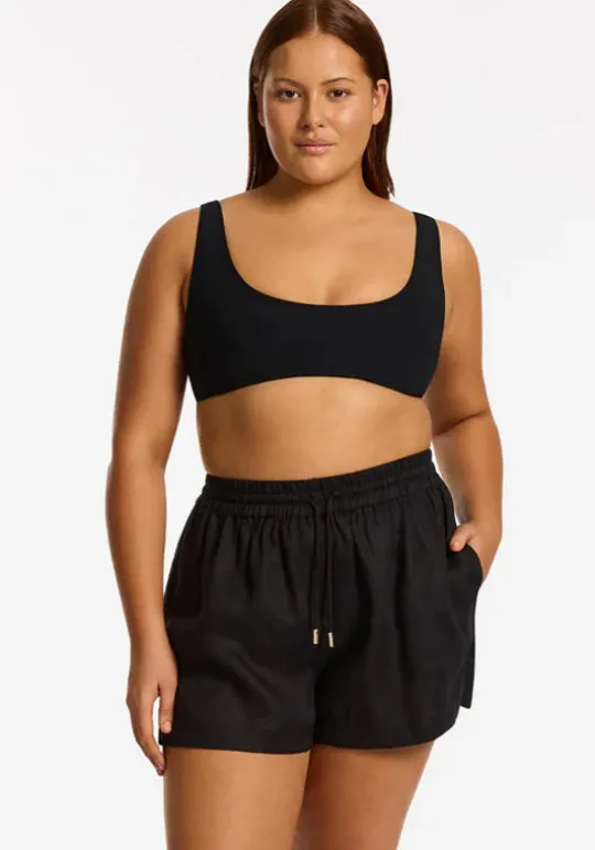 JETS Swimwear Jetset Linen Short Black Clearance