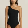 JETS Swimwear Jetset One Shoulder Swimsuit Black Sale