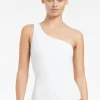 JETS Swimwear Jetset One Shoulder Swimsuit White Mineral Online