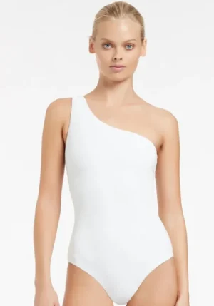 JETS Swimwear Jetset One Shoulder Swimsuit White Mineral Online
