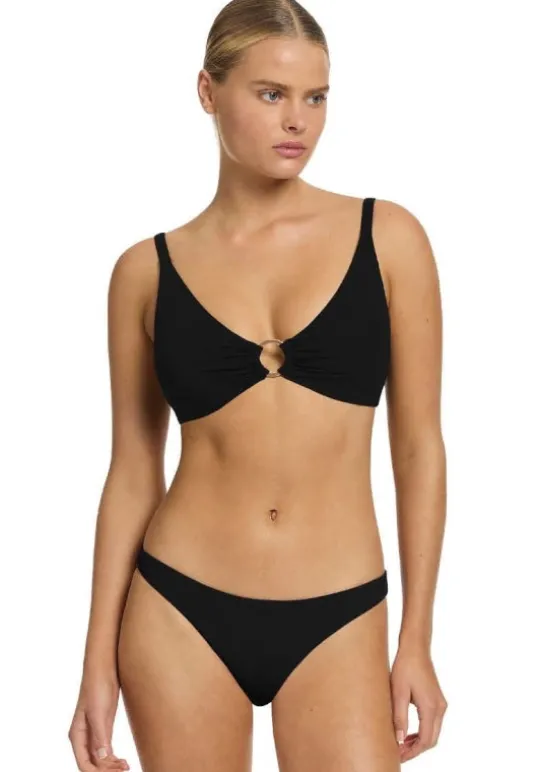 JETS Swimwear Jetset Trim Triangle Bikini Black Clearance