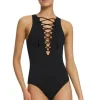 JETS Swimwear Joali Lace Up Swimsuit Black Discount