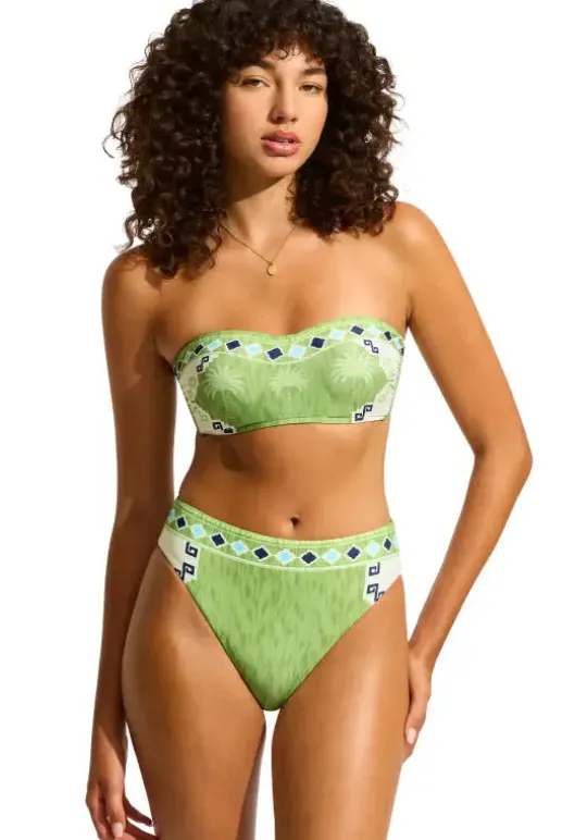 Seafolly Kasbah Bandeau Bikini Sage Kasbah Sage New