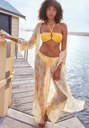 Seafolly Kasbah Sheer Beach Pant Kasbah Yellow Fashion